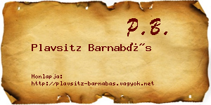 Plavsitz Barnabás névjegykártya